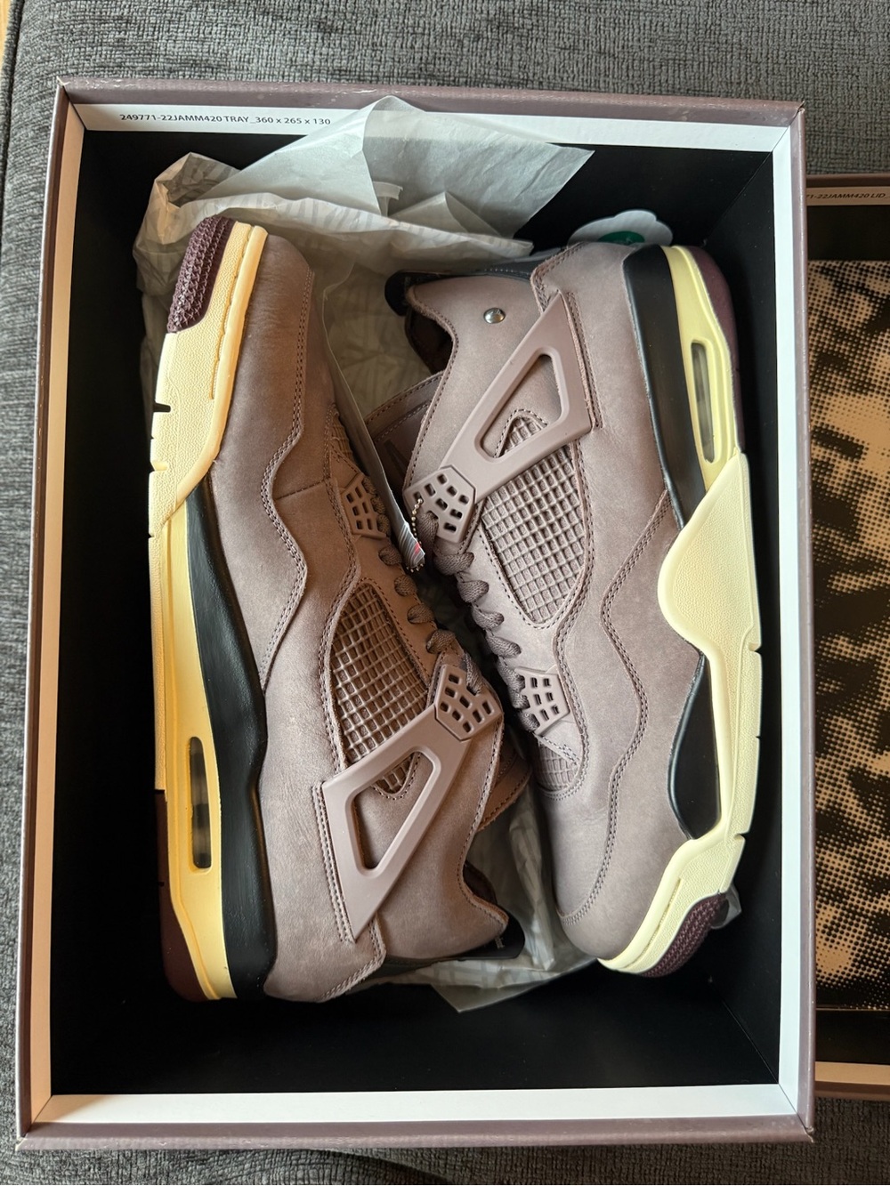 Jordan Men's Sneakers in Taupe with Cream and Black Accents